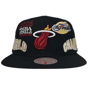 Miami Heat Mitchell & Ness NBA Snapback Hat Cap 2006 Champions Black NWT